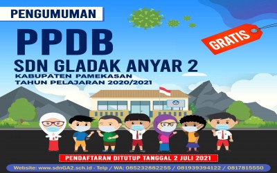 Pengumuman PPDB SDN GA2 Tapel 2021-2022